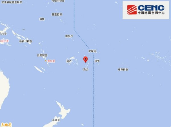 优配速至 汤加附近海域发生6.0级地震
